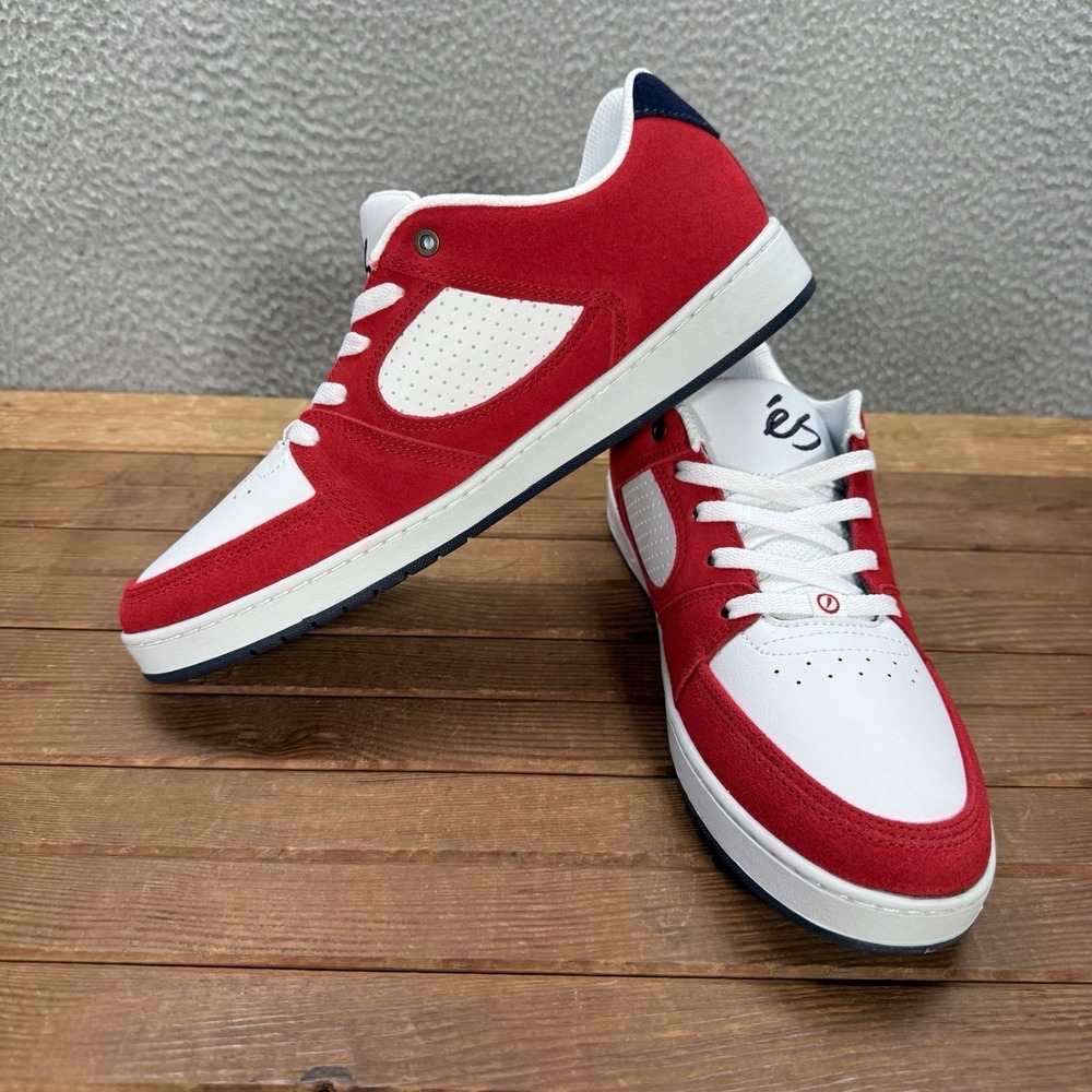 eS Shoes Mens 11 Red White Blue Accel Slim Skateboarding Sneakers Skater NEW - Picture 9 of 12